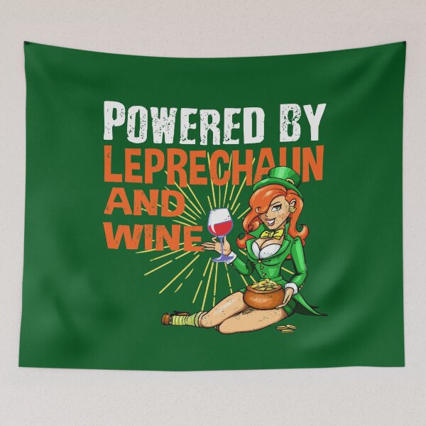 Item preview, Powered By Leprechaun and Wine Funny St. Patrick's Day Shirt designed and sold by HighEndLowCost.