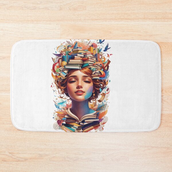 Item preview, Detailed beautiful illustration of a person with head full of books and stories designed and sold by rhashhab.