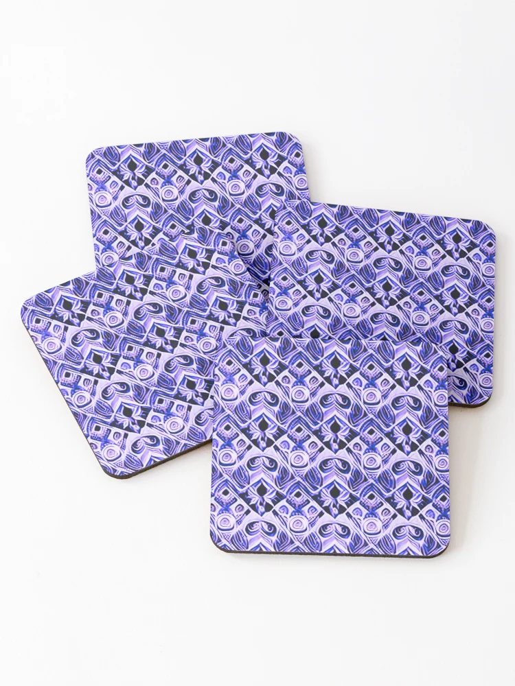 Thumbnail 1 of 5, Coasters (Set of 4), Purple Abstract Design designed and sold by Rell1970.