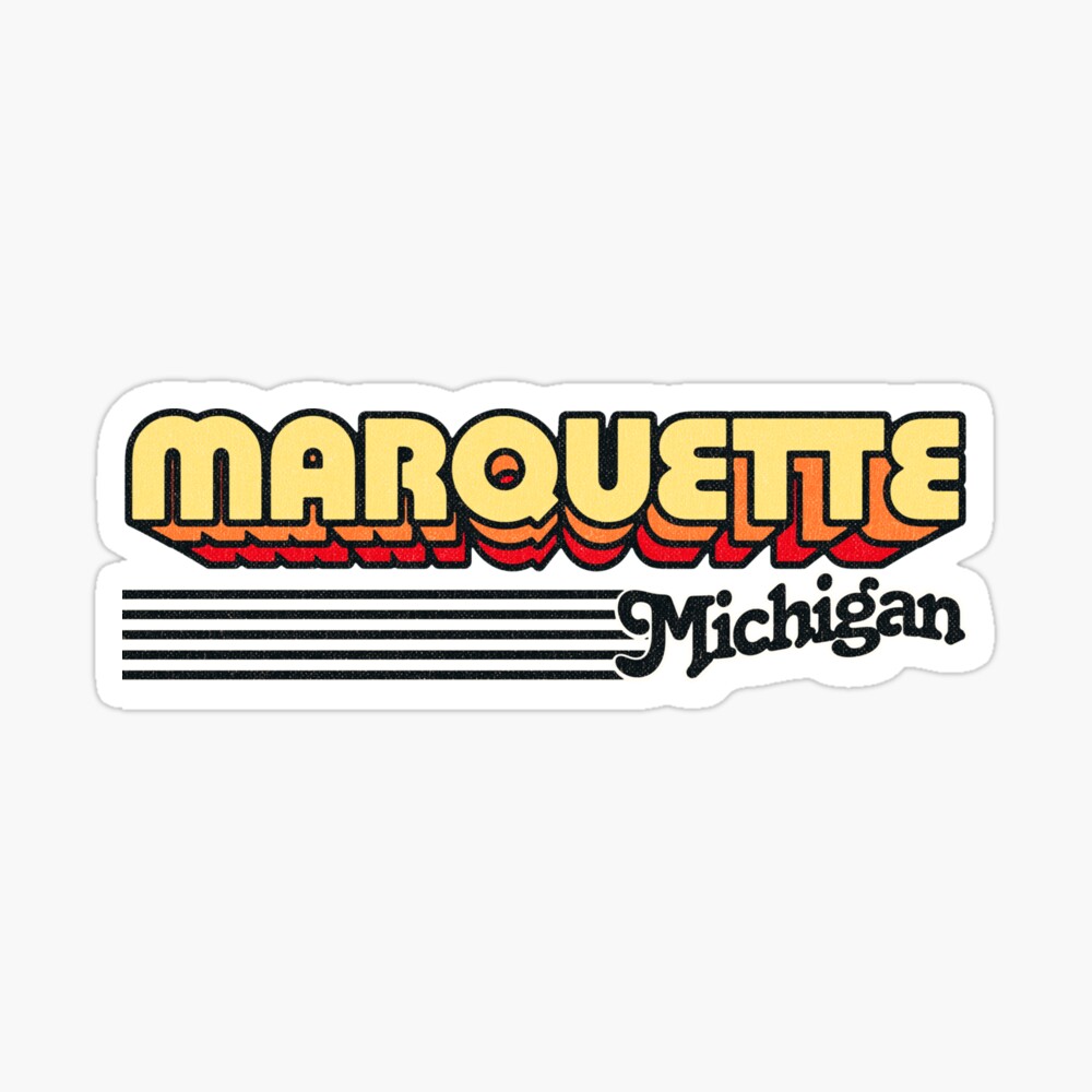 Marquette, Michigan | Retro Stripes Sticker