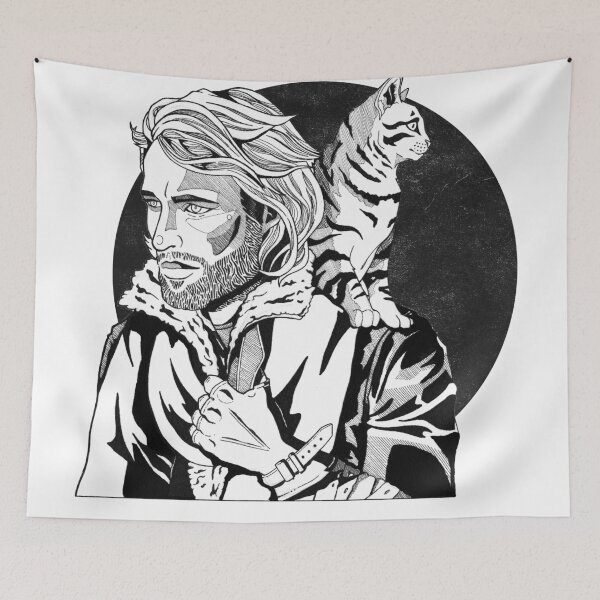 Item preview, B&W Caleb Widogast designed and sold by HandMeDownMuse.