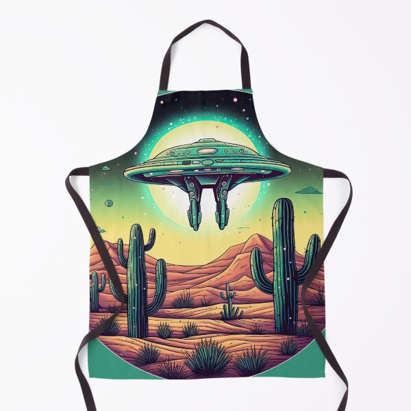 Item preview, UFO Above Cactus Dessert Scene designed and sold by Puristock.