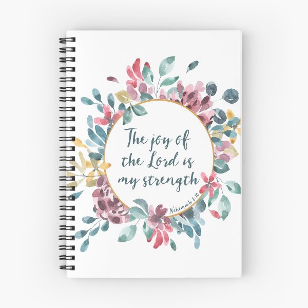 Item preview, The Joy of the Lord | Bible Verse | Floral Watercolor designed and sold by PraiseQuotes.
