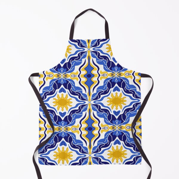 Item preview, Majolica Ceramic pattern blue yellow designed and sold by Lucia-Fox.