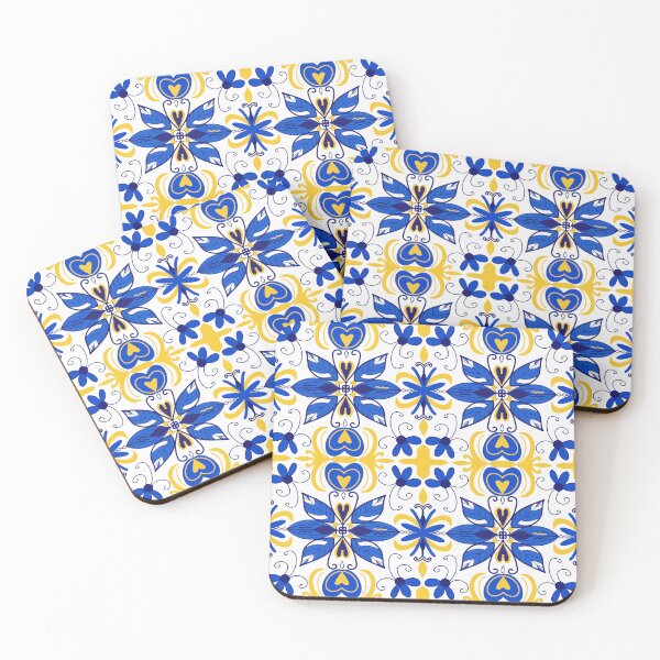 Item preview, Copy of Majolica Ceramic pattern blue yellow  designed and sold by Lucia-Fox.