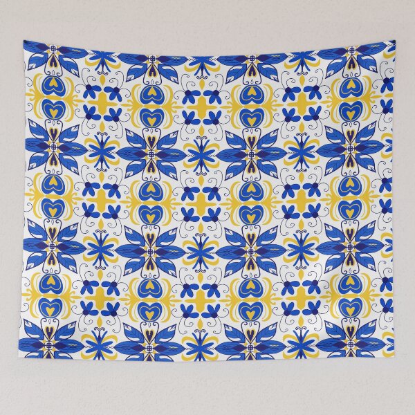 Item preview, Copy of Majolica Ceramic pattern blue yellow  designed and sold by Lucia-Fox.