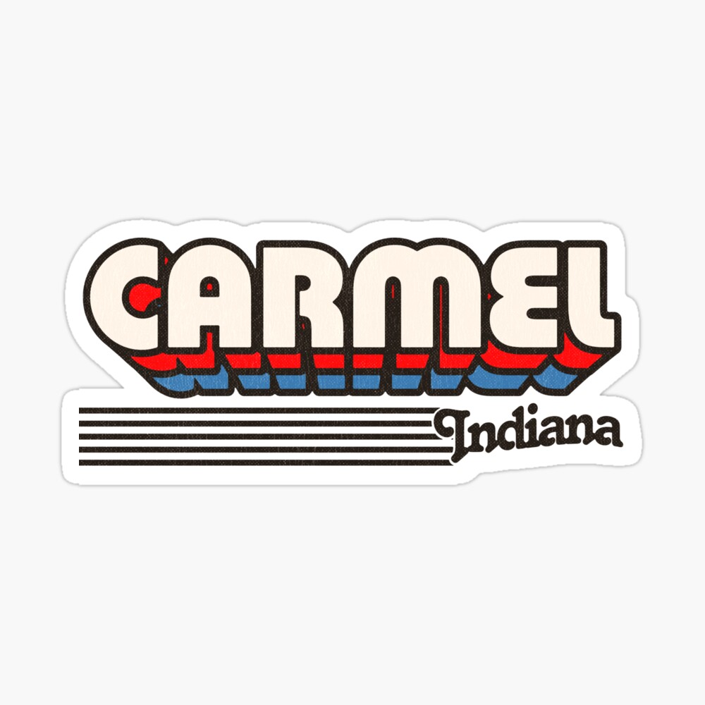 Carmel, Indiana | Retro Stripes Sticker