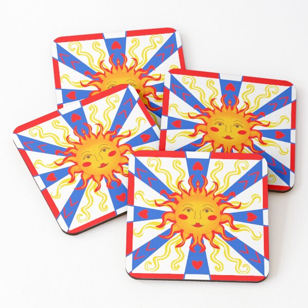 Item preview, Sun of mystery Majolica Ceramic pattern blue red  designed and sold by Lucia-Fox.