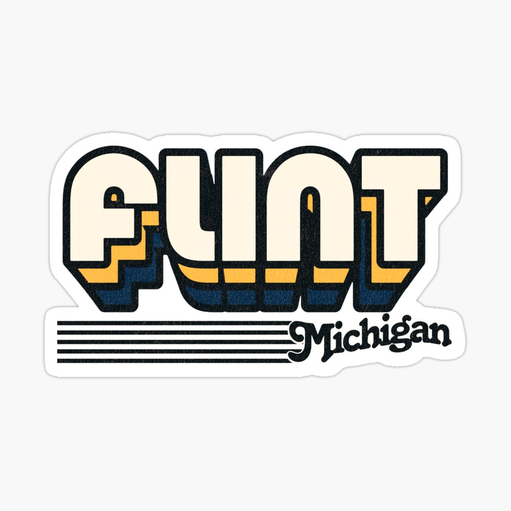 Flint, Michigan | Retro Stripes Sticker