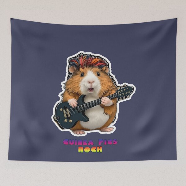 Item preview, Guinea Pigs Rock! A guitar playing Piggie in colors that pop. designed and sold by Liljinkzy.