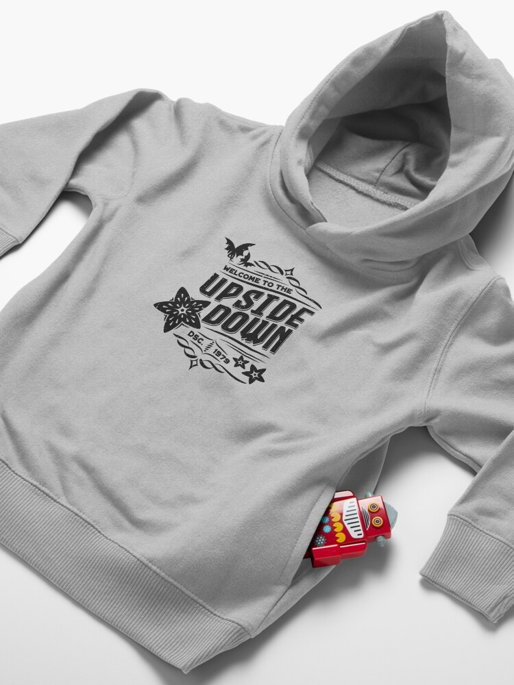 Thumbnail 4 of 5, Toddler Pullover Hoodie, Stranger Things Welcome to the Upside Down Dark Retro Sign designed and sold by wolfkin-design.