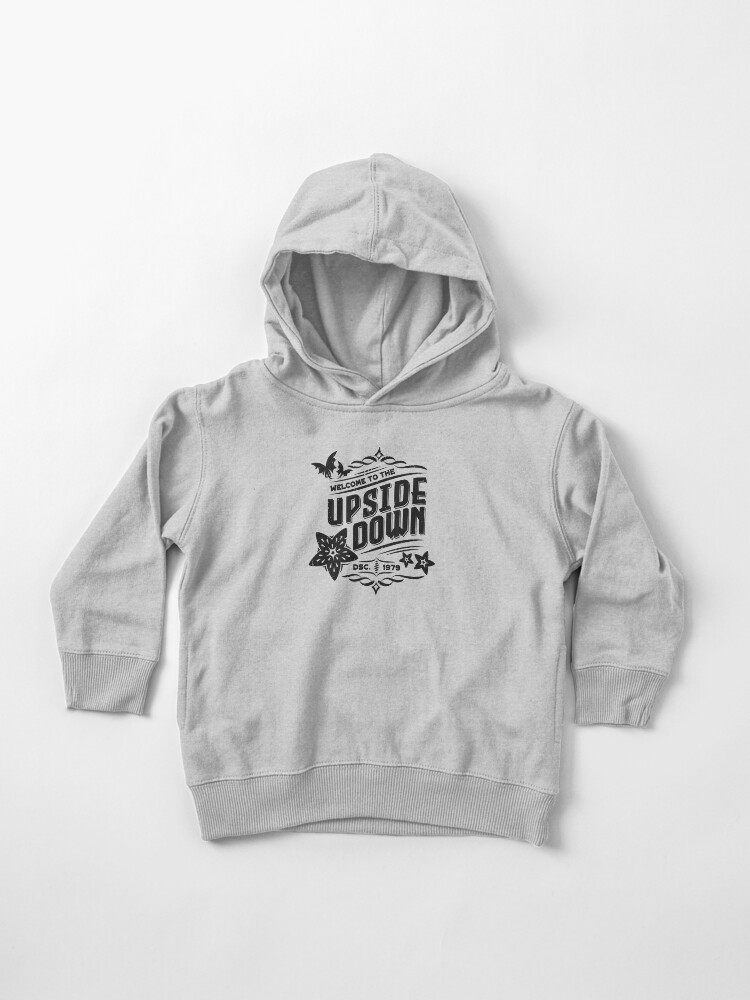Thumbnail 1 of 5, Toddler Pullover Hoodie, Stranger Things Welcome to the Upside Down Dark Retro Sign designed and sold by wolfkin-design.