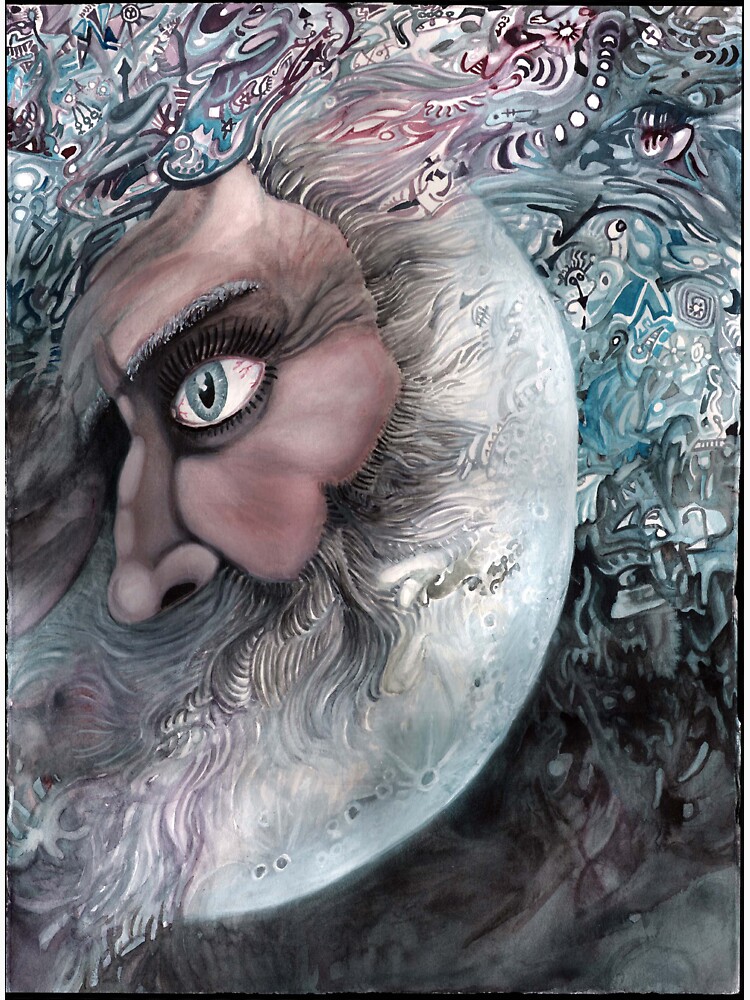 Thumbnail 3 of 3, Sticker, Moon in Man by Davol White designed and sold by dajson.