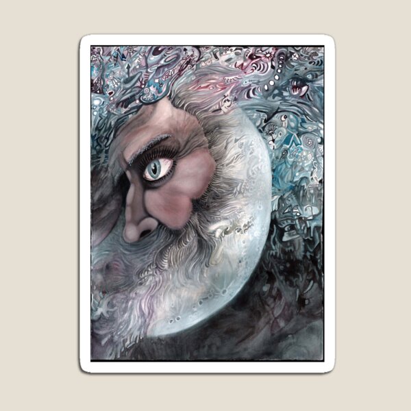 Moon in Man by Davol White Magnet