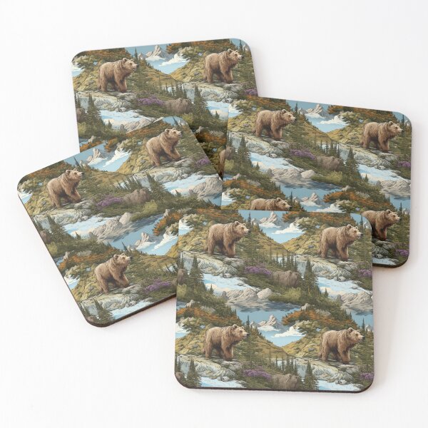 Item preview, Bear with Mountain View, Bear, Animal, Bear with Landscape designed and sold by puppynpaw.