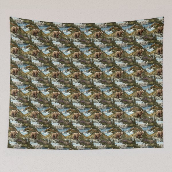 Item preview, Bear with Mountain View, Bear, Animal, Bear with Landscape designed and sold by puppynpaw.
