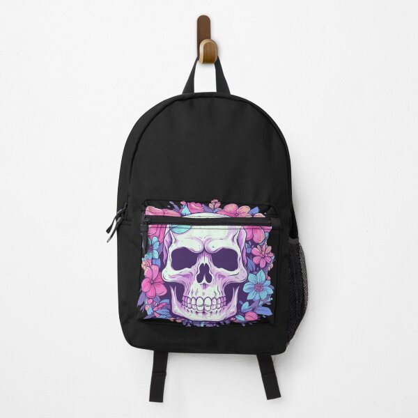 Item preview, Pastel Harmony: Floral Skull in Pink and Blue designed and sold by EmeraldeaArt.