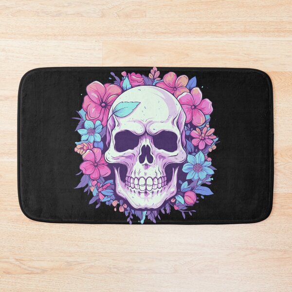 Item preview, Pastel Harmony: Floral Skull in Pink and Blue designed and sold by EmeraldeaArt.