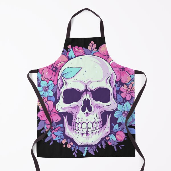 Item preview, Pastel Harmony: Floral Skull in Pink and Blue designed and sold by EmeraldeaArt.