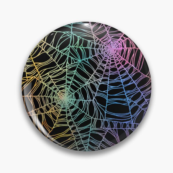 Item preview, Spooky hand drawn rainbow spider web cobweb pattern designed and sold by RedFinchDesigns.