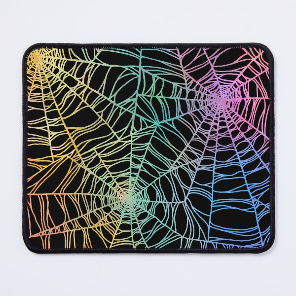 Item preview, Spooky hand drawn rainbow spider web cobweb pattern designed and sold by RedFinchDesigns.