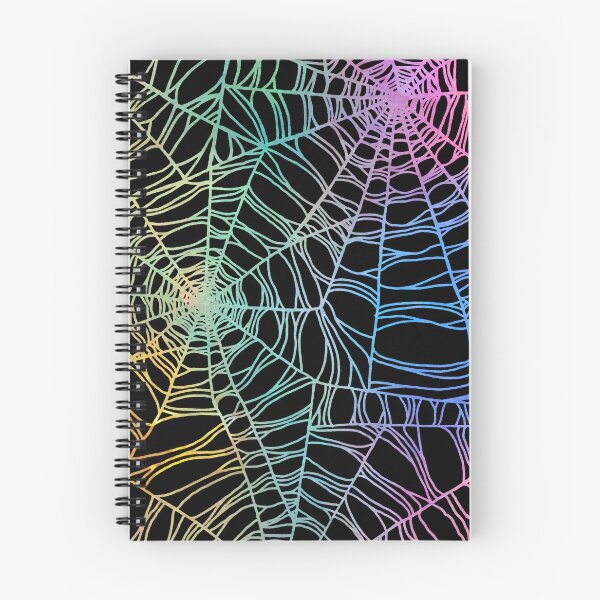 Item preview, Spooky hand drawn rainbow spider web cobweb pattern designed and sold by RedFinchDesigns.