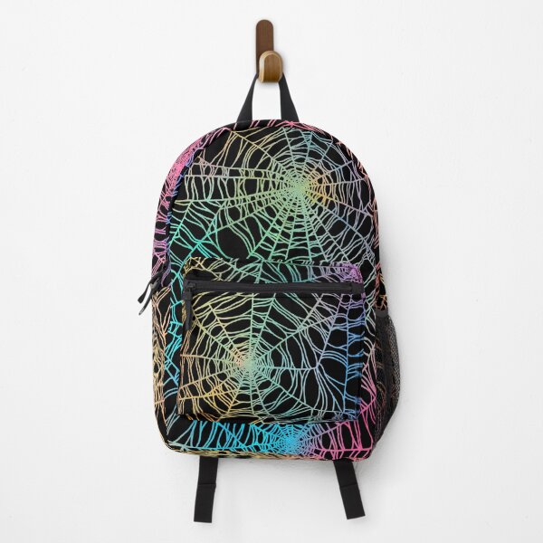 Item preview, Spooky hand drawn rainbow spider web cobweb pattern designed and sold by RedFinchDesigns.