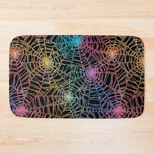 Item preview, Spooky hand drawn rainbow spider web cobweb pattern designed and sold by RedFinchDesigns.