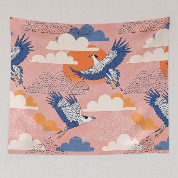 Item preview, Bold Oriental Style Secretary Birds - Paradise Palette designed and sold by TigaTiga.