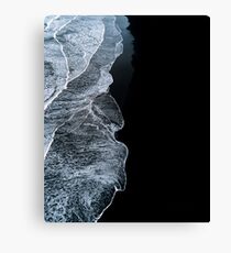 Minimalist waves and black sand beach in Iceland - Landscape Photography Canvas Print