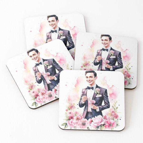 Item preview, Suave in Pink: The Handsome Gentleman with a Tuxedo and a Flower designed and sold by MiggysArtHaven.