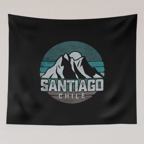 Item preview, Chile Mountains of Santiago Retro Blue Sunset Souvenir designed and sold by alenaz.