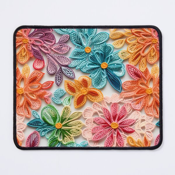 Item preview, Colorful flowers embroidery lace type  design pattern  designed and sold by Trendy-Artistry.