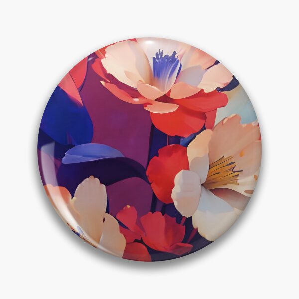 Item preview, Pastel Blossoms on Red and Blue  designed and sold by Dana Roper.