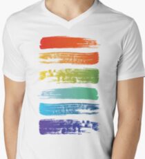 Rainbow brush Men's V-Neck T-Shirt