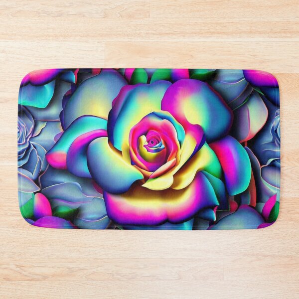 Item preview, Vibrant 3D Roses - Rainbow Color Seamless Pattern designed and sold by ImgntnMonster.