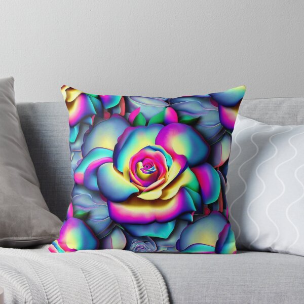 Item preview, Vibrant 3D Roses - Rainbow Color Seamless Pattern designed and sold by ImgntnMonster.