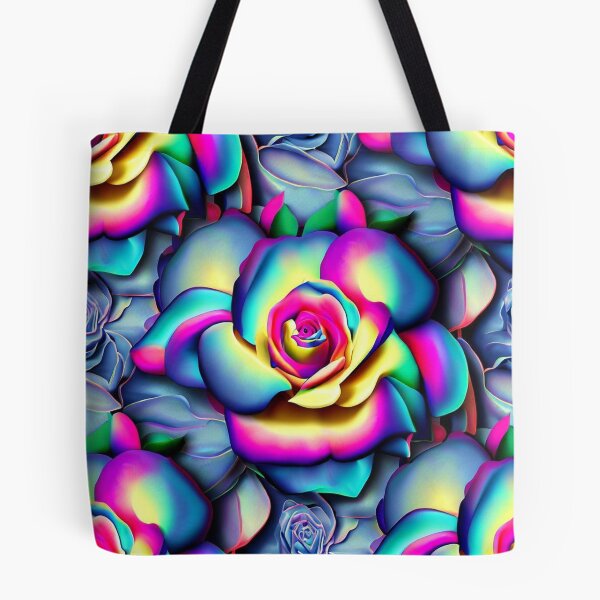 Item preview, Vibrant 3D Roses - Rainbow Color Seamless Pattern designed and sold by ImgntnMonster.