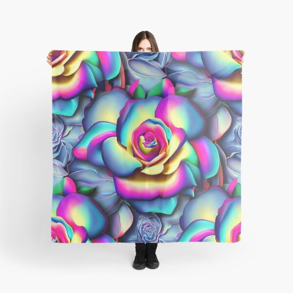 Item preview, Vibrant 3D Roses - Rainbow Color Seamless Pattern designed and sold by ImgntnMonster.
