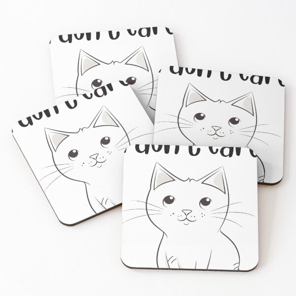 Item preview, cute funny outline cat with word i don't care designed and sold by sabri84.