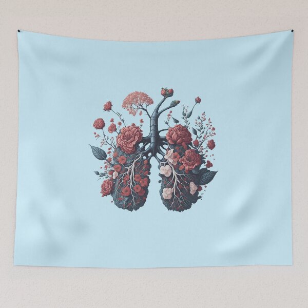 Item preview, cool vintage flower lungs floral retro nature flowered anatomical cute funny designed and sold by Print&Perfection  ⭐⭐⭐⭐⭐.