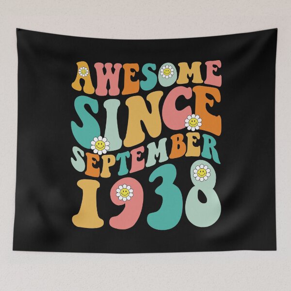 Item preview, Awesome Since September 1938 | Made In 1938 | Retro Groovy Birthday designed and sold by Christina-grich.