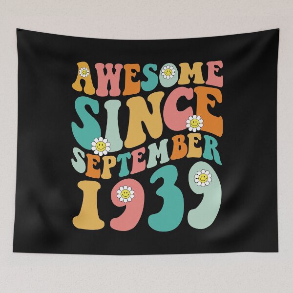 Item preview, Awesome Since September 1939 | Made In 1939 | Retro Groovy Birthday designed and sold by Christina-grich.