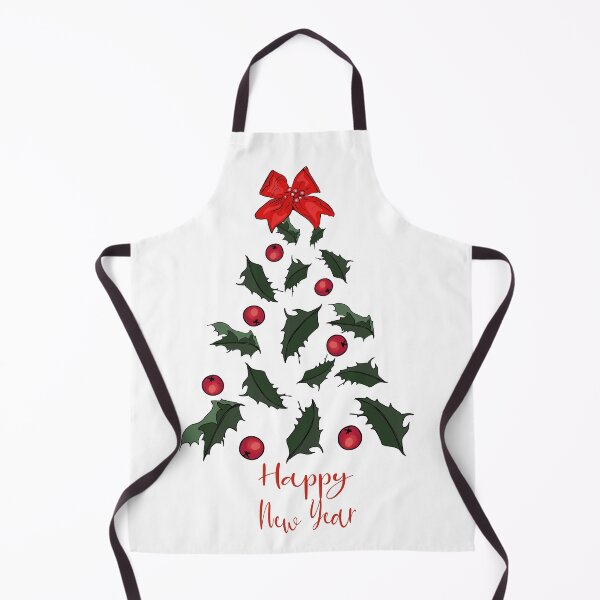 Item preview, Happy New Year. Holly berries and leaves in the shape of a Christmas tree. Pine for printing on t-shirts, prints, textiles, labels, logos designed and sold by Anastasiia Yurevych.