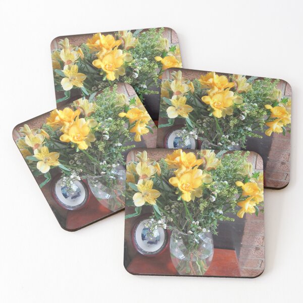 Item preview, Freesias And Alstroemeria In Glass Vase designed and sold by lezvee.