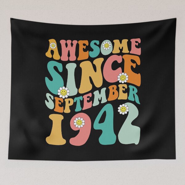 Item preview, Awesome Since September 1942 | Made In 1942 | Retro Groovy Birthday designed and sold by Christina-grich.