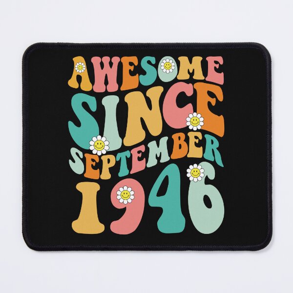 Item preview, Awesome Since September 1946 | Made In 1946 | Retro Groovy Birthday designed and sold by Christina-grich.