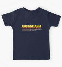 Camiseta para niños Filadelfia, Pennsylvania | Rayas retro