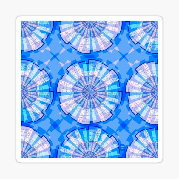 DesignerMim's Radiating Lavender Blue Mandala Pattern Sticker