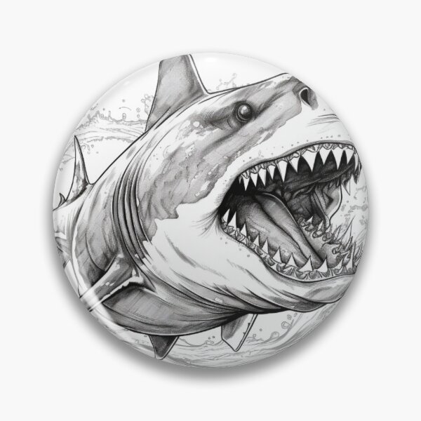 Item preview, Raging Depths: Angry Shark Attack T-Shirt designed and sold by Mercixai.
